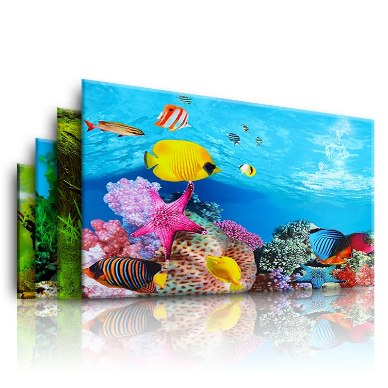 Marine Aquarium Aquascape - Achtergrond voor aquarium 3d sticker poster