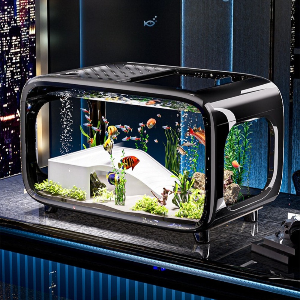 Marine Aquarium Aquascape - Transparant luxe aquarium Duurzame woonkamerdecoratie Kleine