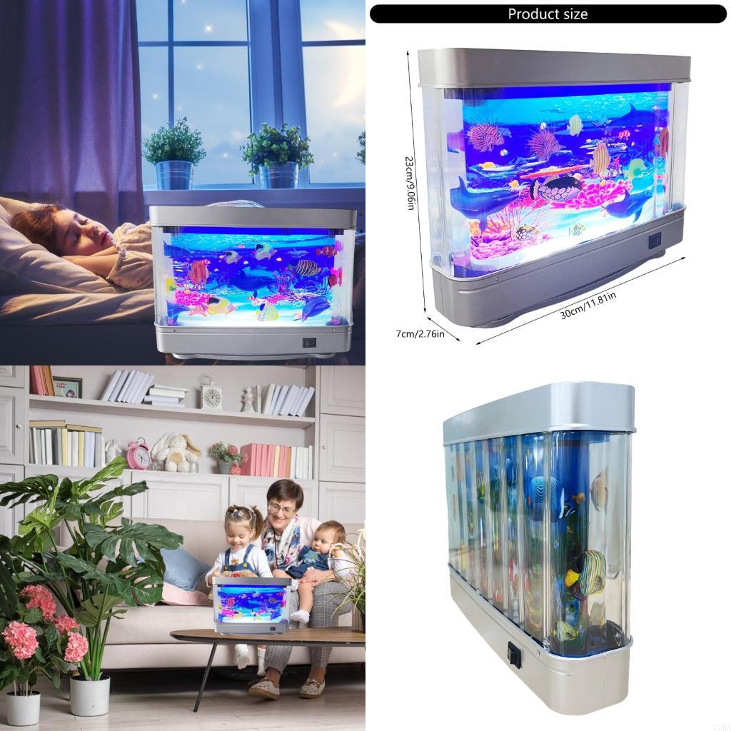 Marine Aquarium Live - Veilig LED-nachtlampje in vistankvorm USB-nachtlamp voor